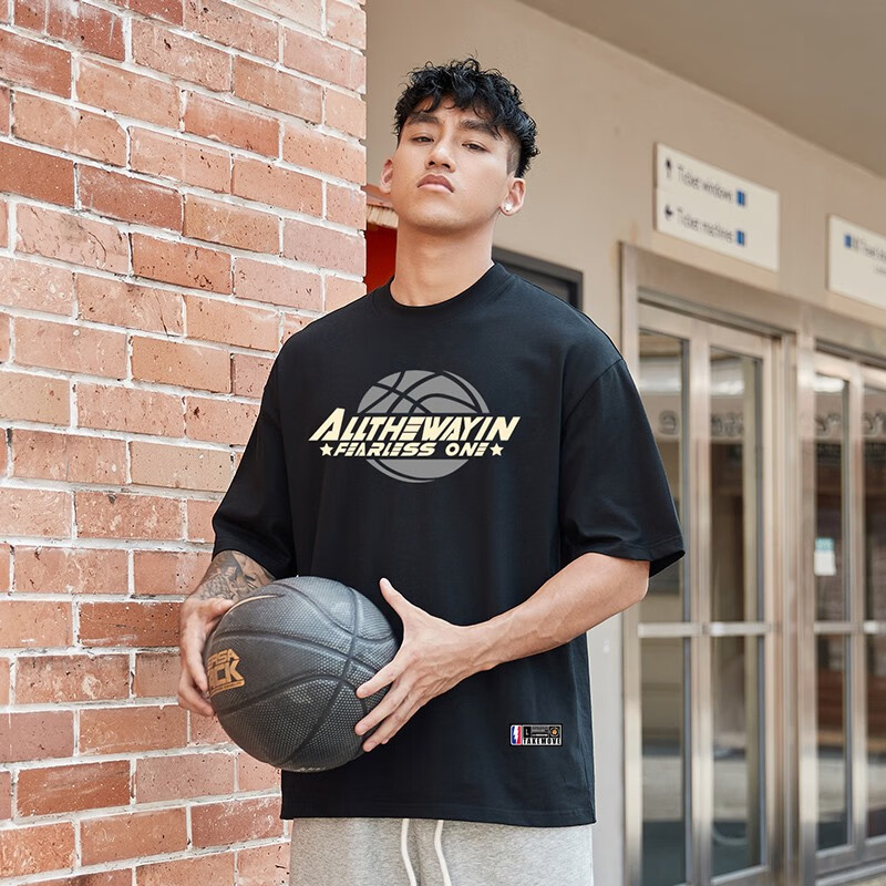 美式男纯棉运动t恤健身春夏体育生球衣上衣训练服 黑色 m码/160-170cm