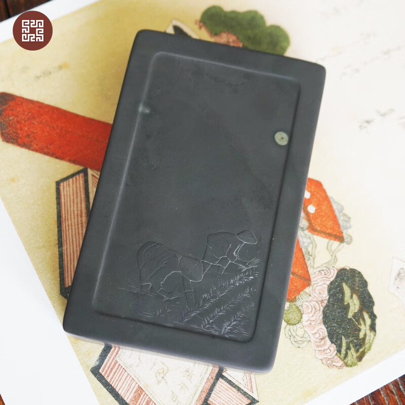 国家非遗易水砚谷雨节气砚天然原石砚台毛笔书法专用可研磨墨砚台 原