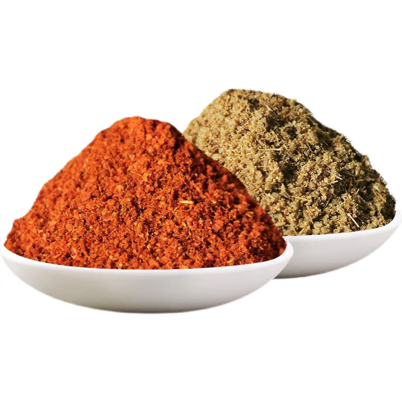 宜享健康正宗新疆烧烤羊肉串调料佐料组合香辣辣椒粉孜然粉500克 中辣