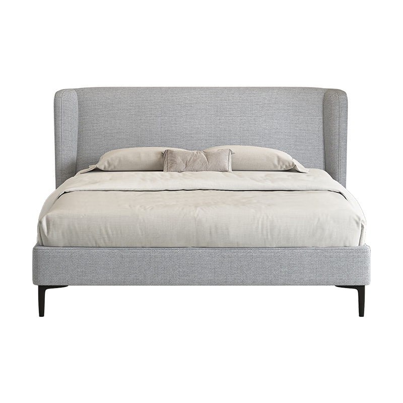 喜临门布艺床 柔软仿棉麻面料靠背多色可选 现代家具卧室双人软床 B001小鸡黄色 180*200