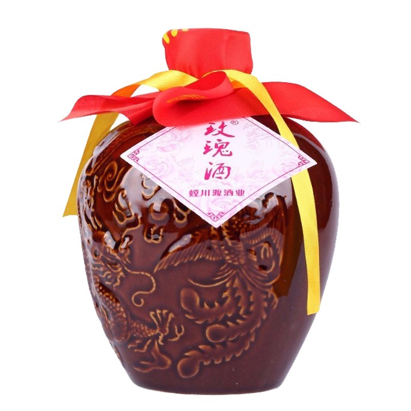 玫里传说玫瑰鲜花酒42度1000ml坛装  云南特色食用玫瑰花酒 玫瑰酒