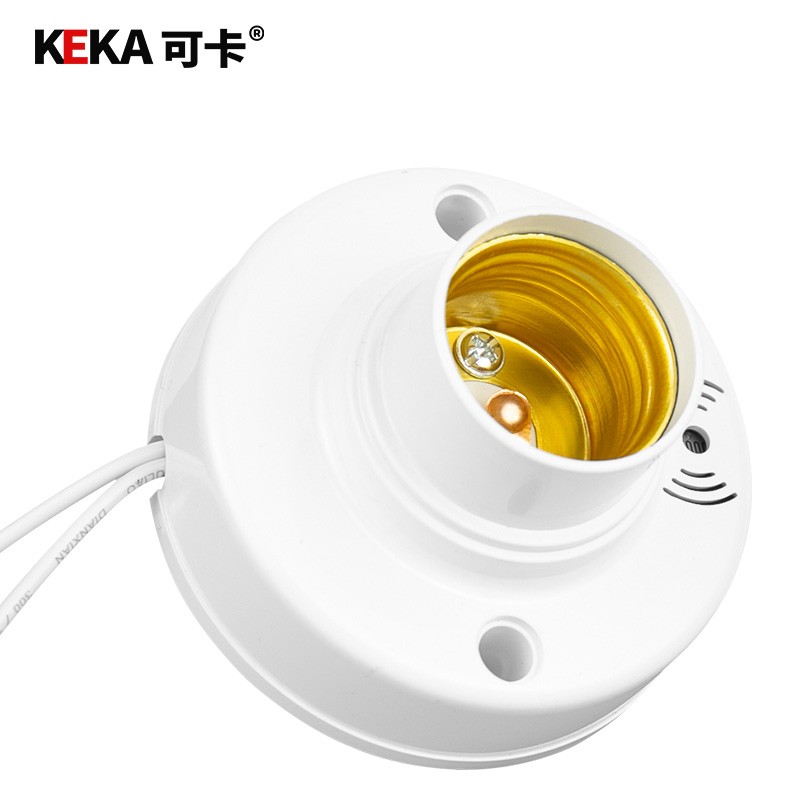 可卡声光控开关灯座 楼道感应延时家用声控开关 物业节能楼道开关e27
