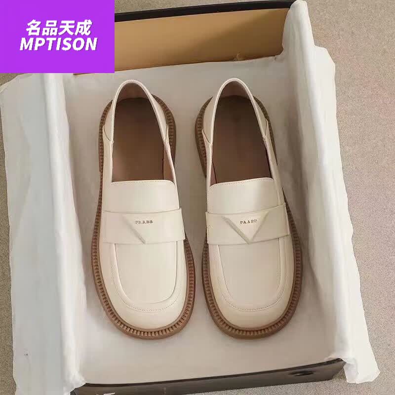 名品天成复古乐福鞋女2023秋季新款黑色jk软底单鞋百搭厚底英伦风小皮鞋女 米色 36使用感如何?