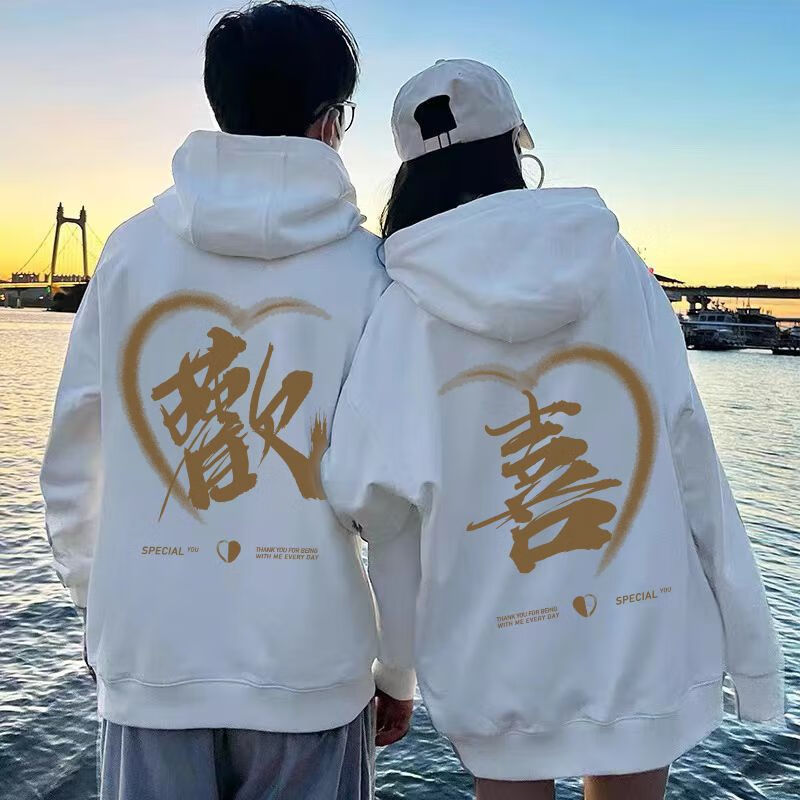 女很仙的roora秋情侣款20022新款潮流高级感卫衣 男白 女白() 男s女s