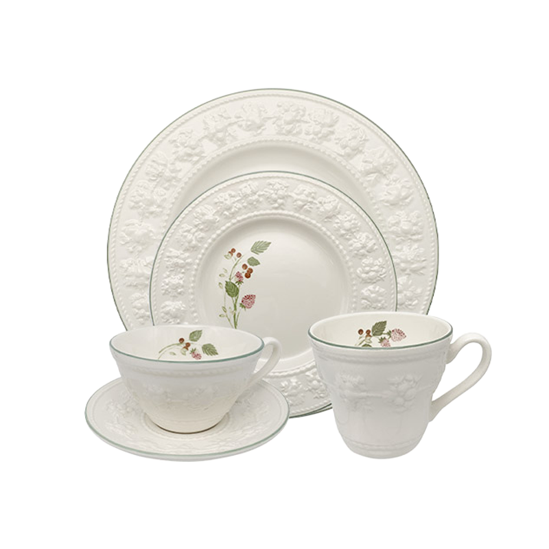 WEDGWOOD【魏大勛同款】WEDGWOOD歡愉假日樹莓下午4件套陶瓷咖啡杯點心盤