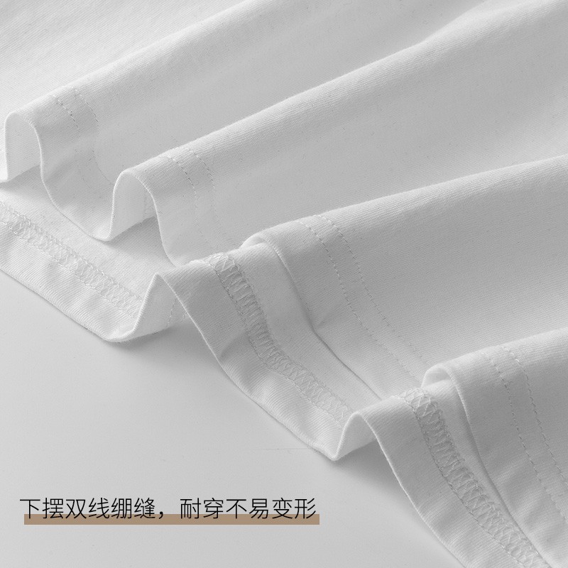 浪莎100%纯棉短袖女夏季衣服新款2026女款t恤高端宽松圆领大码上衣女 白色 L （建议110-130斤）