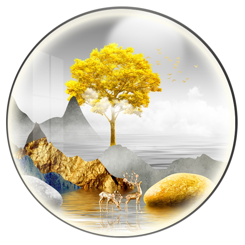 ī�� Բ��װ�λ��ӵ�LED�ƹ⻭���ػ����Ⱦ�ͷ�һ�����ɳ������ǽ�ڻ� ��¹֮�� ֱ��60cm LED�ƻ�/ң�ز���