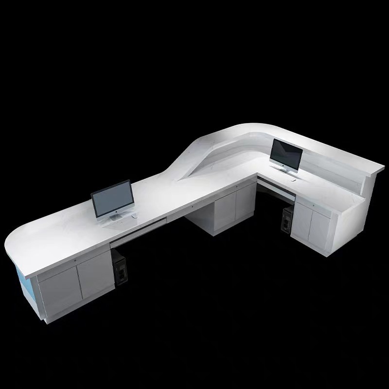 医院弧形大理石前台接待吧台口腔门诊收银台护士站工作分诊桌 1.