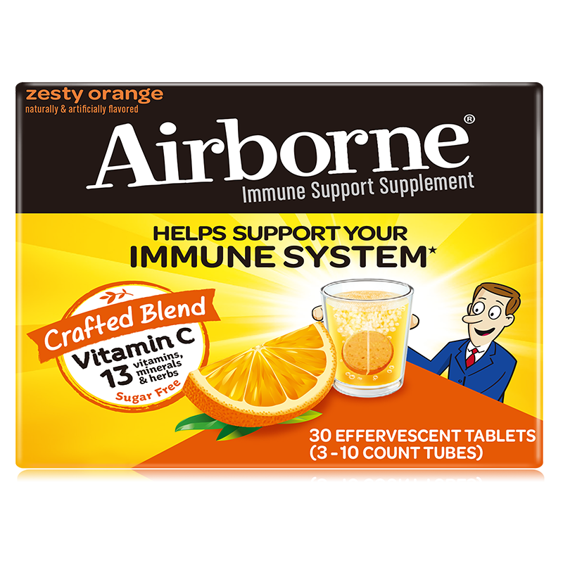 旭福（Schiff）Airborne泡腾片维生素c 复合维生素b族维c多种维生素e 补硒锌儿童