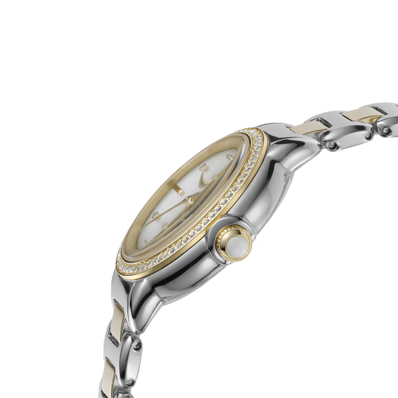 EMPORIO ARMANI阿玛尼手表官方正品女款时尚镶钻百搭石英送3.8女神节友礼物老婆 间金色钢带AR11524