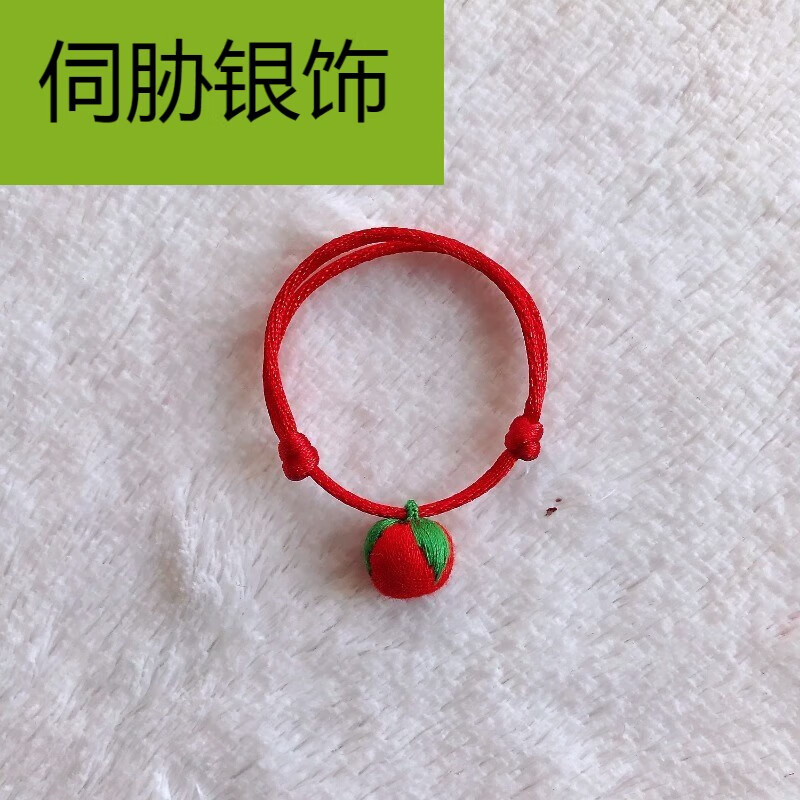 黛莱妮婴儿朱砂压惊手链宝宝婴儿童精致简约手工胎毛辣椒朱砂草莓平安