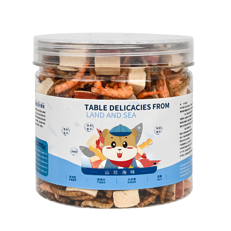 面包虫干零食吃的小鱼小虾干海鲜粮营养鼠粮套装用品 山珍海味400ml