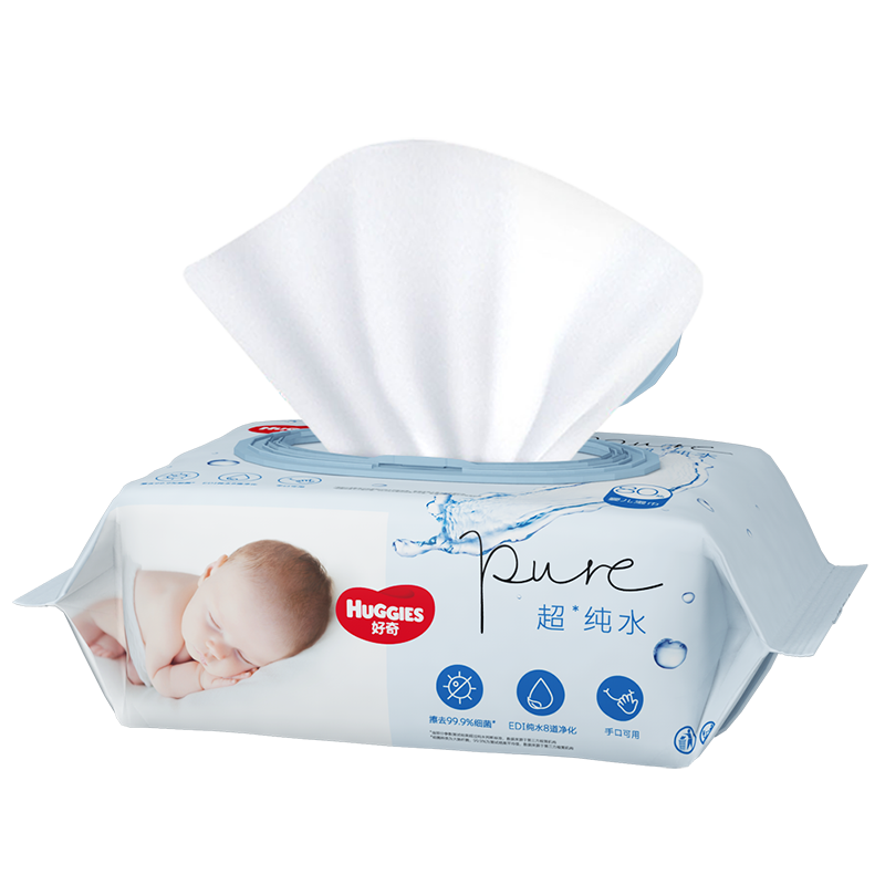 好奇 湿纸巾 婴儿湿巾 手口可用 纯水80抽1包
