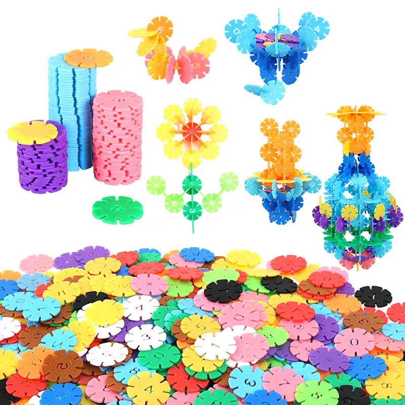 雪花片玩具儿童积木12色加厚塑料拼插拼装幼儿园宝宝婴儿男女孩0-1-2-3岁玩具 小包雪花片（约80片）