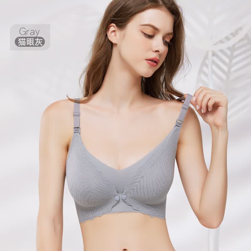婧麒（JOYNCLEON）婧麒前开扣小贝壳哺乳内衣女薄款聚拢怀孕期产后喂奶睡觉孕妇文胸 灰色 L怎么样,好用不?