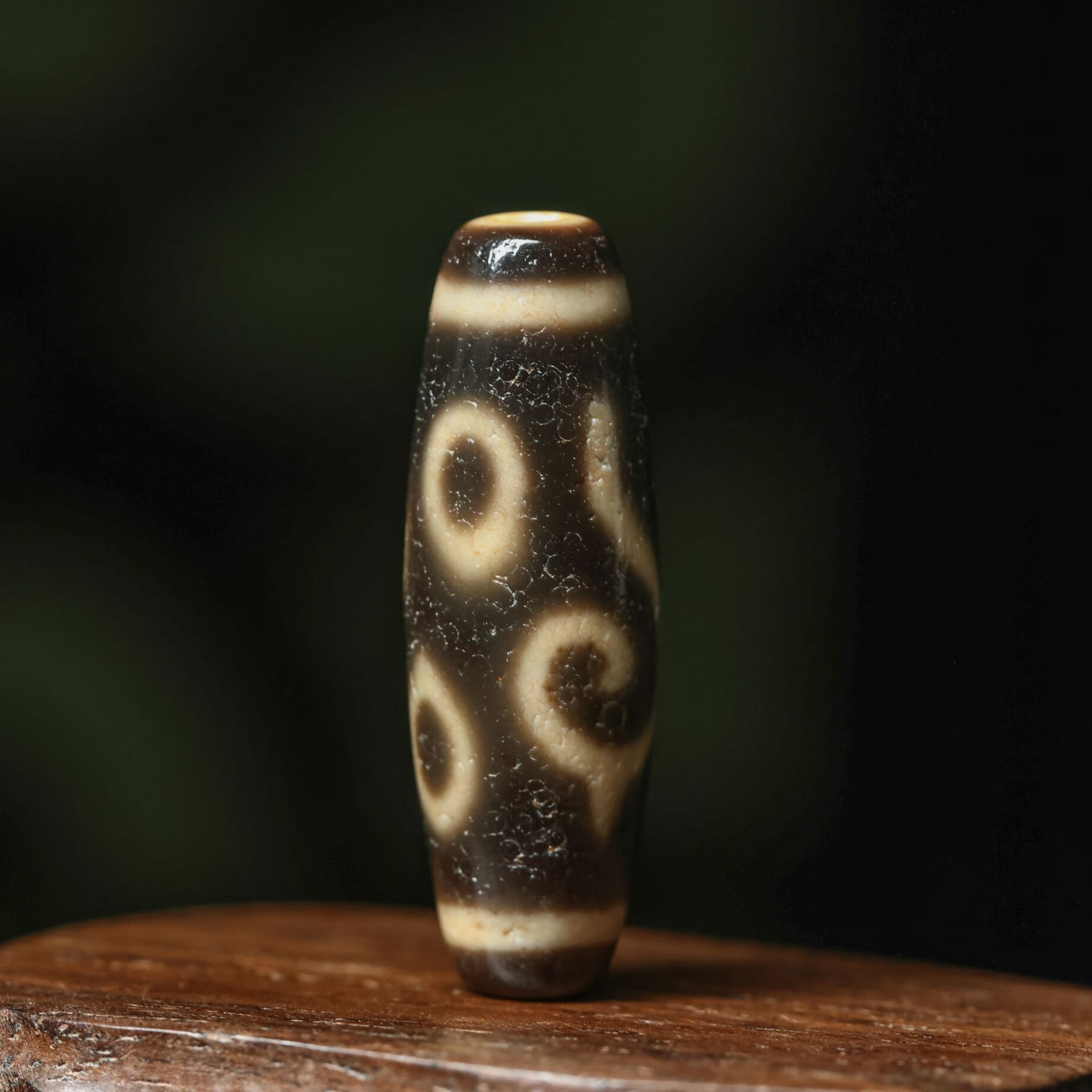 igiftfire西藏至纯天珠回流老料高油包浆螺纹四眼天珠老珠子吊坠项链