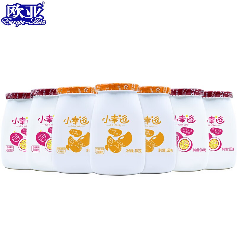 欧亚(europe-asia) 欧亚小幸运低温酸奶酸牛奶炭烧芒果百香果180g*12