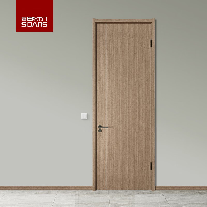 塞德斯木门现代简约房间门卧室门定制实木复合门套装门 极简系列轻奢风