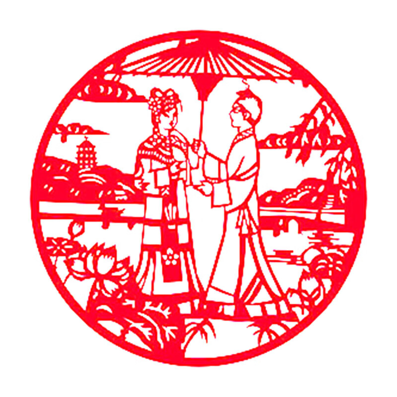 故事剪纸作品成品中国传统文化人物肖像刻纸窗花中国风剪纸画 白蛇传