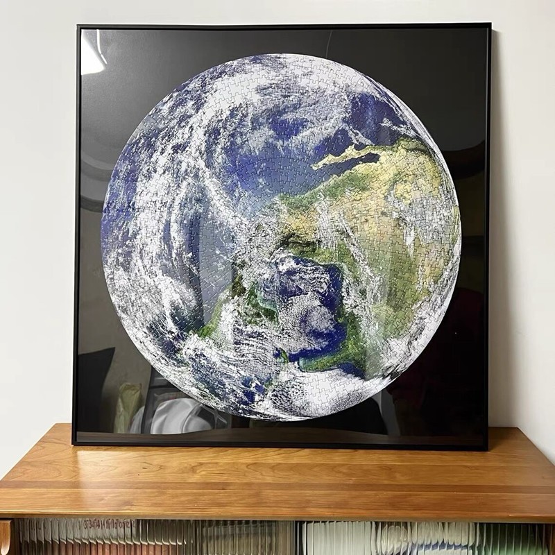 圆形拼图带框情侣亲子玩具儿童拼图 1000片地球圆形直径65cm 拼图胶