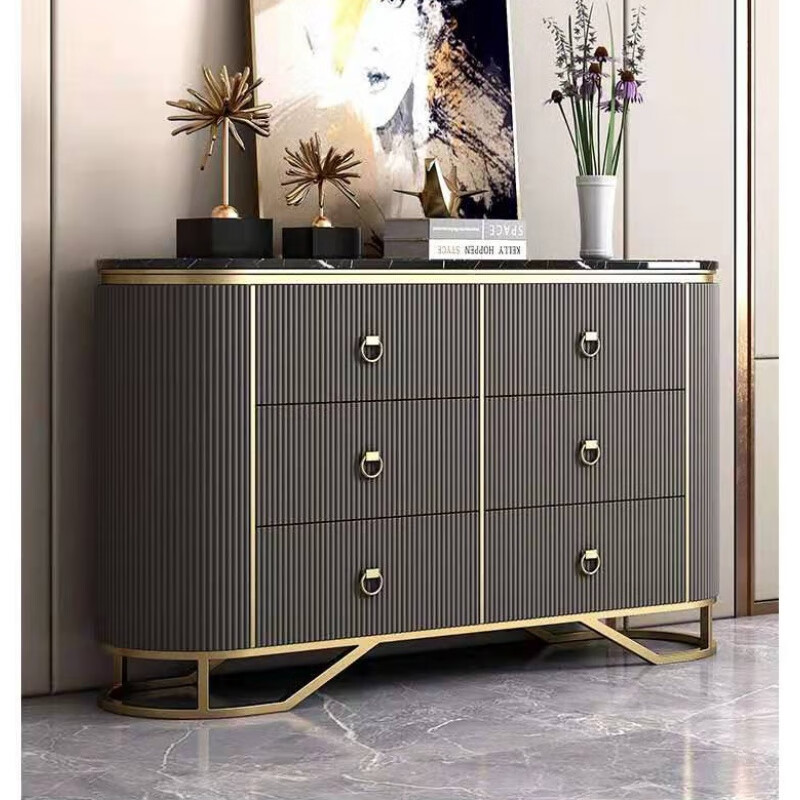 斗柜轻奢 实木矮柜六斗柜轻奢风简约现代入户门玄关柜客厅餐边柜