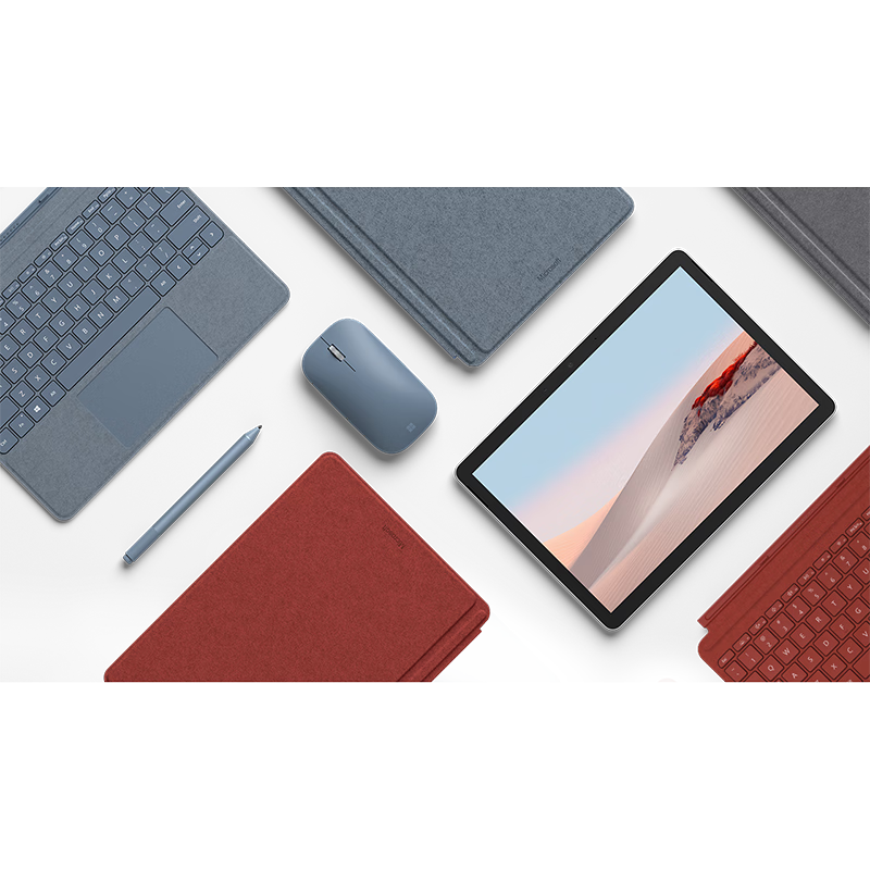 微软Surface键盘Go4 Go3 Go2典雅黑 波比红 亮铂金 冰晶蓝 深酒红 典雅黑 | 简装 | 店保一年