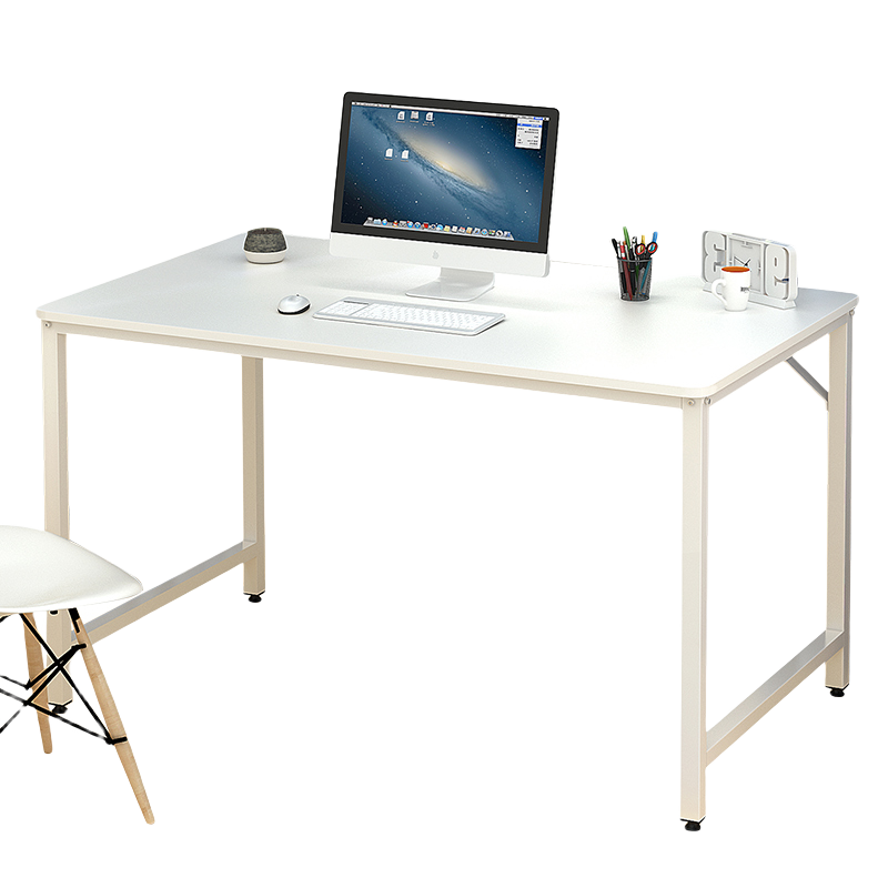 木以成居电脑桌台式加宽简易书桌学习桌中学生极简家用办公写字桌暖白色