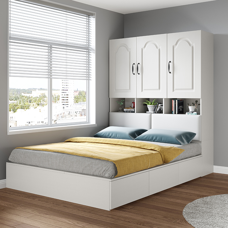 查看详情14宜森缘 榻榻米衣柜床一体小户型省空间多功能储物床衣帽间