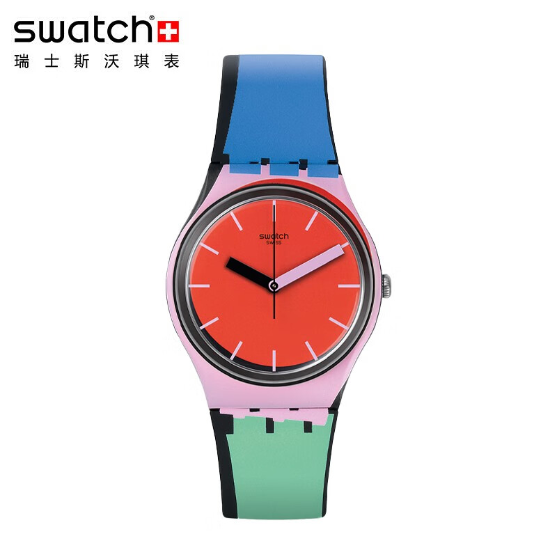 斯沃琪(swatch)瑞士手表 原创系列潮流炫彩拼色运动指针石英女表gb286