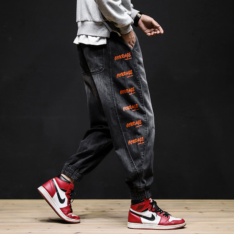 胖子男士夏天大码不卡档吊裆裤低档裤春夏加肥加大牛仔裤男宽松大码