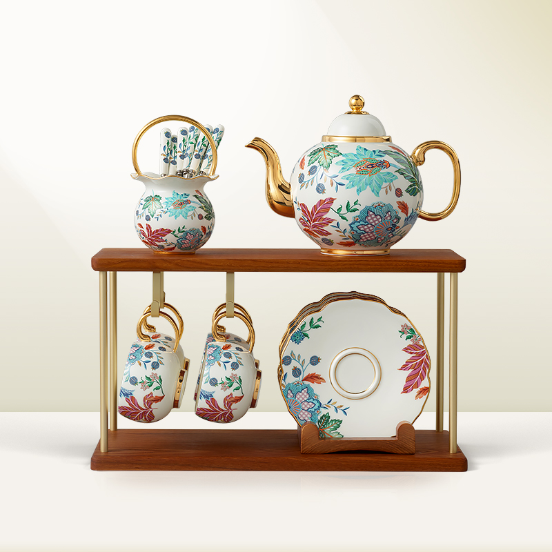 auratic永丰源 幸福满园 19头多用茶咖具 夫人瓷茶具咖啡具 不含陈列架