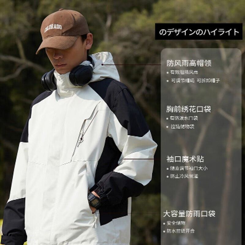 JEEP SPIRIT吉普 外套春季情侣款百搭休闲外套户外防风保暖休闲服HLZ1818 男黑色 2XL