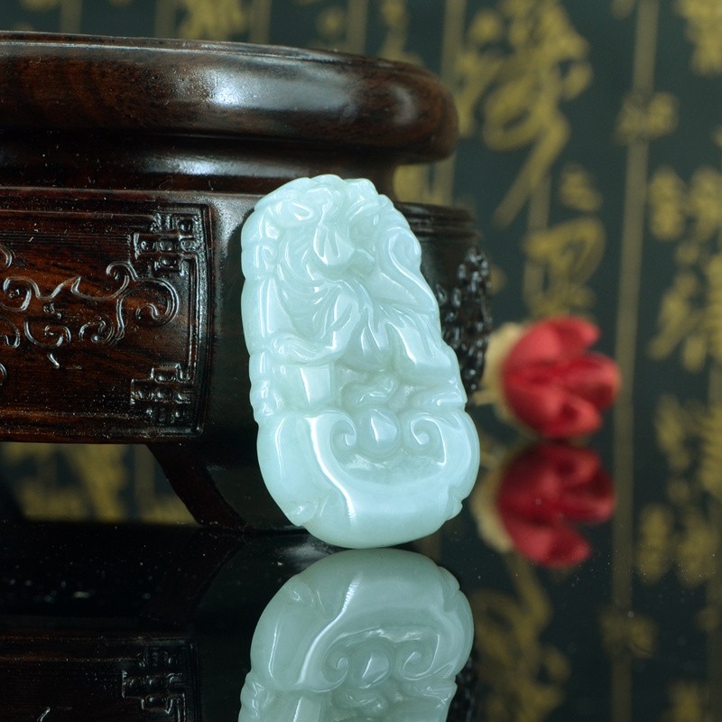 小小钰 天然a货翡翠虎挂件a货缅甸玉虎吊坠生肖老虎挂坠虎牌玉佩2608