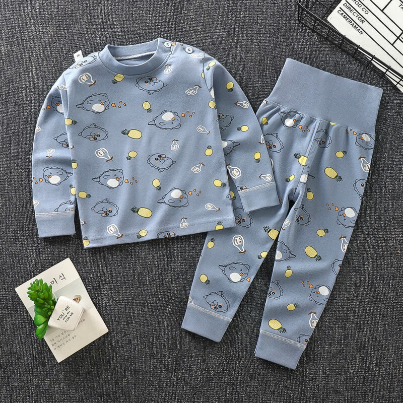 窠窠良品秋冬儿童3内衣套装宝宝6纯棉秋衣秋裤男女童春秋9睡衣高腰护