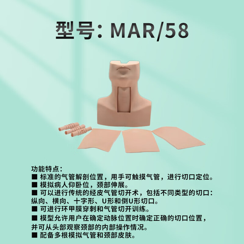mar/58气管切开插管训练模型环甲膜穿刺环状软骨训练模拟人模型 环甲