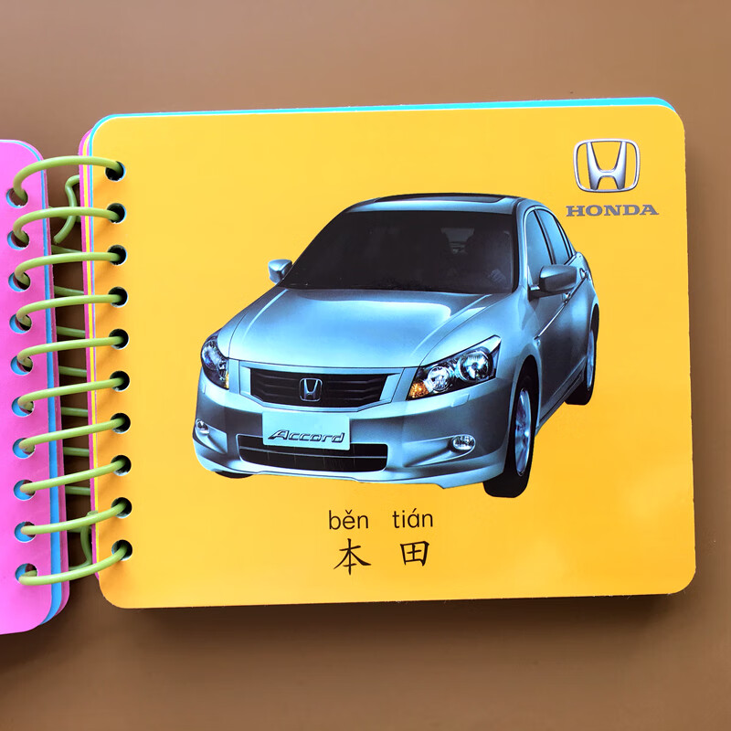 儿童认识汽车标志卡片2-3-4-5-6岁幼儿早教启蒙卡撕不烂翻翻书宝宝