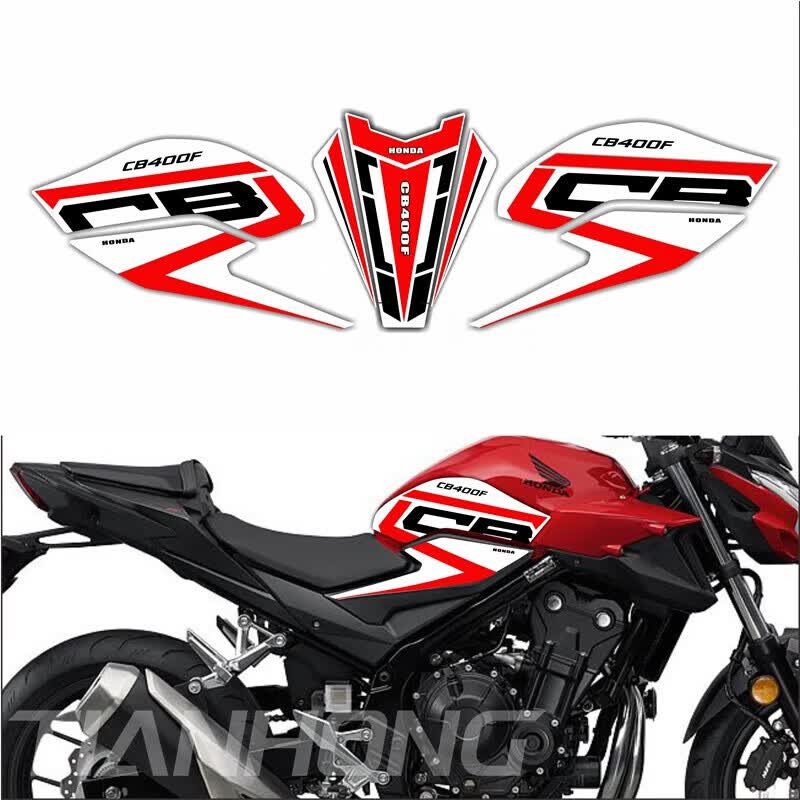 克尔适用于本田cb400f油箱贴摩托车改装纸车身贴花鱼骨贴个性彩色拉花
