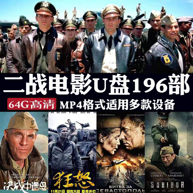 经典国语二战枪战空战电影合集u盘国外战争片高清影视