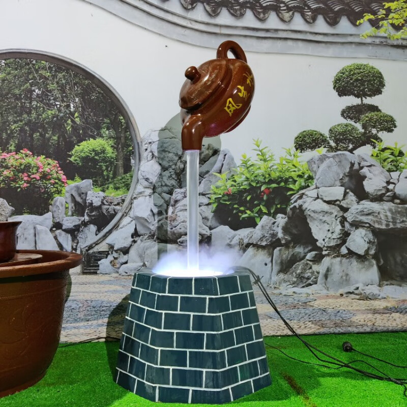 凯京室内大号悬空天壶雕塑悬浮流水茶壶茶园园林广场庭院喷泉景观摆件