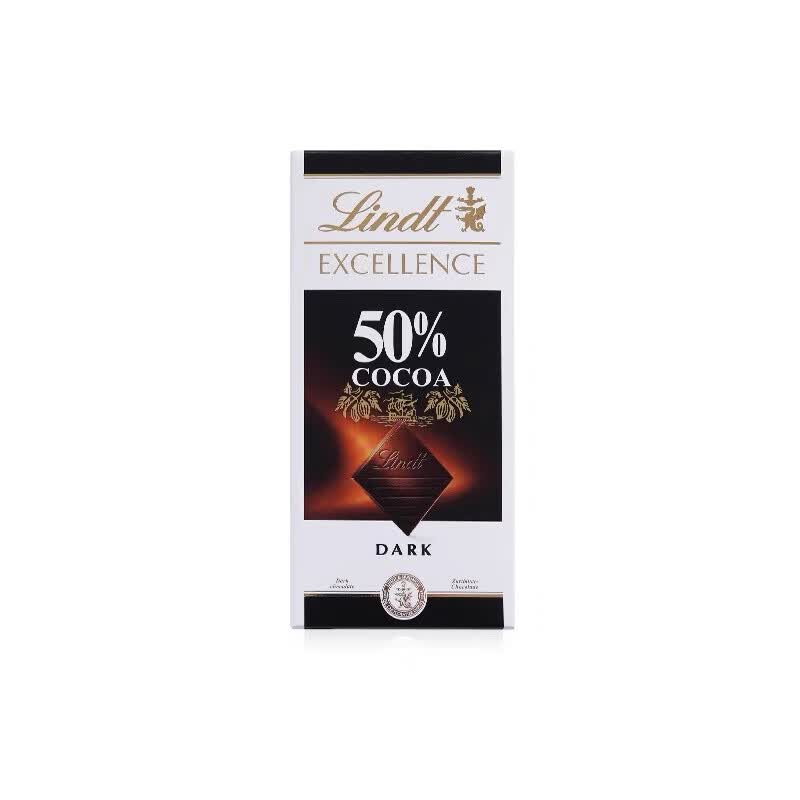 瑞士莲(lindt) 特醇排装可可黑巧克力70x���% 50%可可黑巧100
