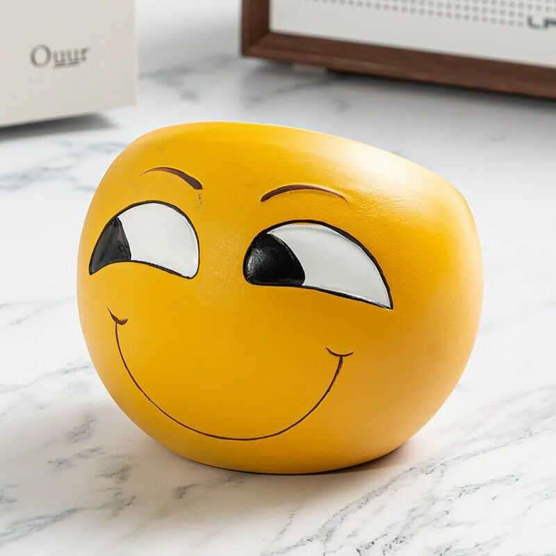 三沐简舍卡通可爱表情烟灰缸树脂大烟缸办公室个性潮流防飞灰防风创意