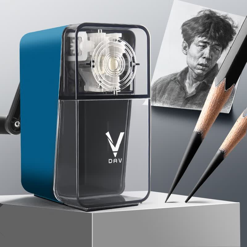 大V DAV素描削笔器速写削笔器美术生专用削笔机大V卷笔刀速写削笔刀炭笔刨笔铅笔转笔维斯塔大卫 【大V蓝】V6素描高性价比高么？