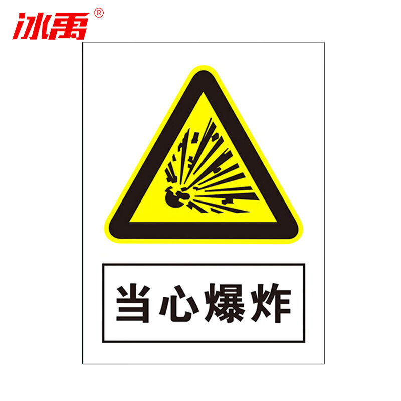 禁止警示牌提示墙贴 标识牌标志(2张)20*30cm不干胶贴纸 当心爆炸