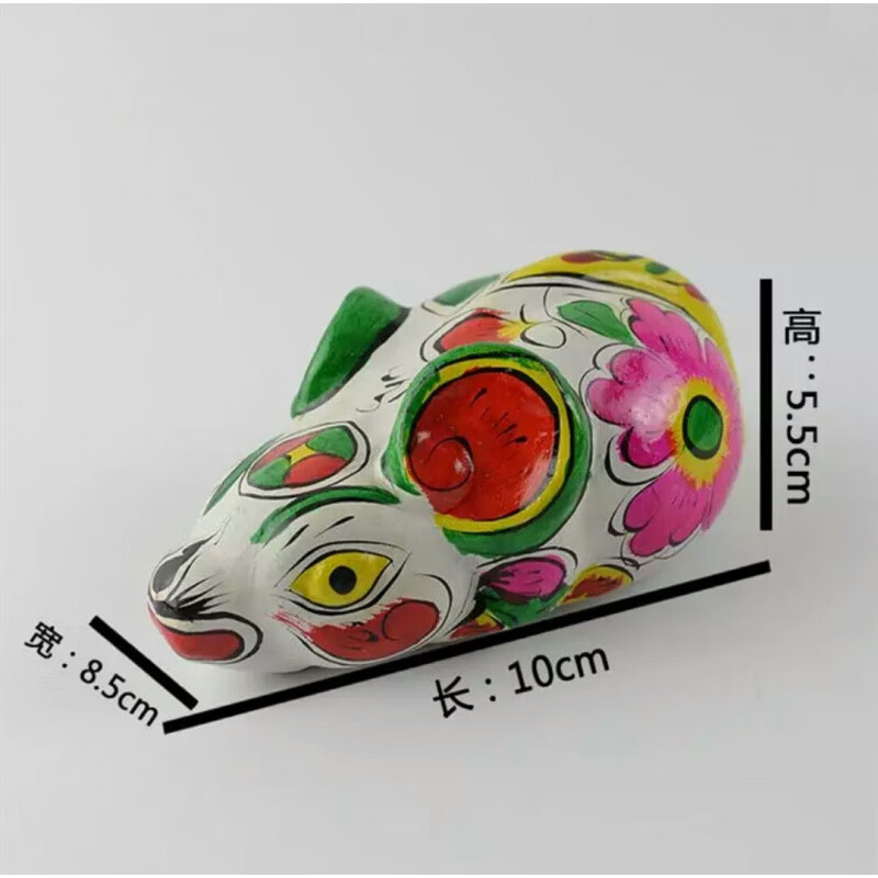 凤翔泥塑彩绘十二生肖摆件纪念品陕西凤翔泥塑摆件手工12生肖 彩色 鼠