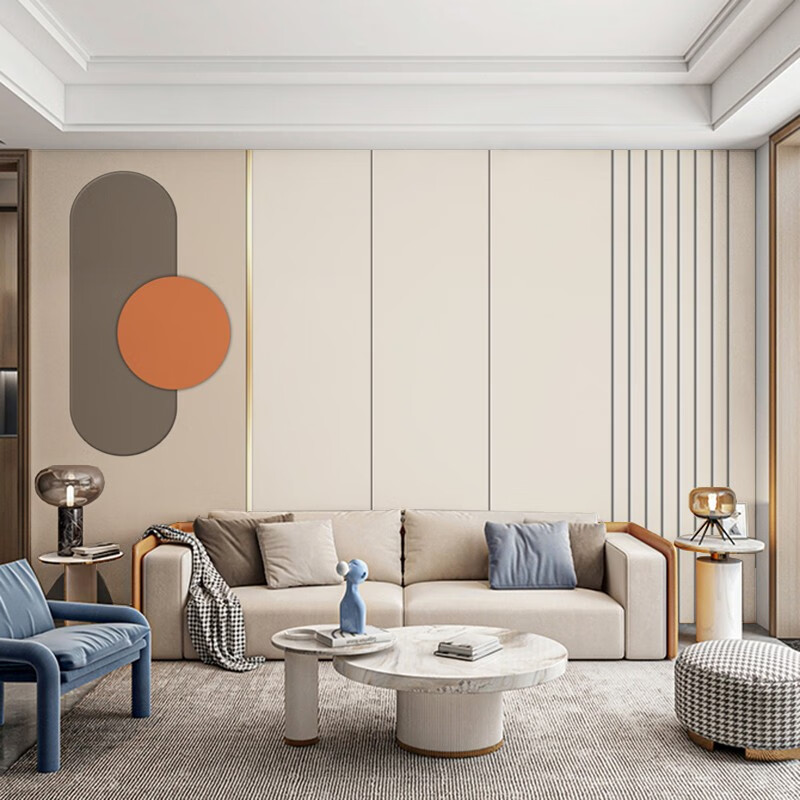 梦茜儿(mexemina)北欧现代简约电视背景墙扣板客厅沙发卧室竹木纤维板