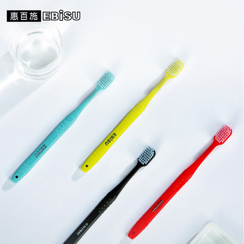 惠百施（EBISU）牙刷原装进口65孔组合套装48孔软毛绒感宽头成人手动牙刷5支装 【轻柔护龈】绒感软毛 5支
