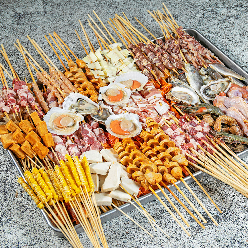 嫩个烧烤食材半成品套餐羊肉串肉串5-6人猪肉串鸡肉烤串食物 烧烤套餐
