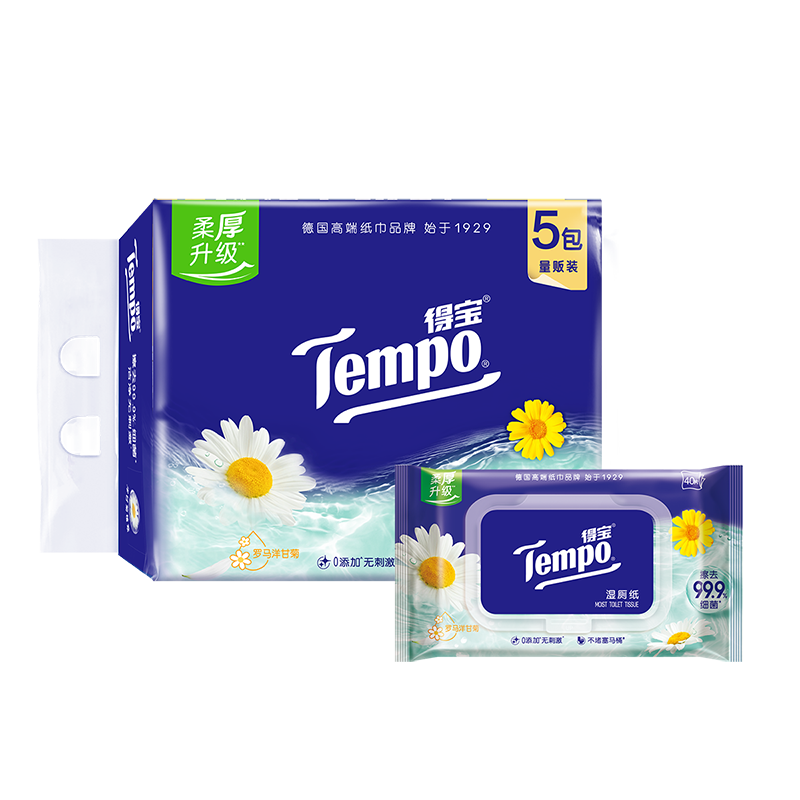 �ñ� TEMPO ʪ��ֽ ��ʾ�ֲ�;��� 40Ƭ*5��*3�� 89.55Ԫ����(��29.85Ԫ/��)