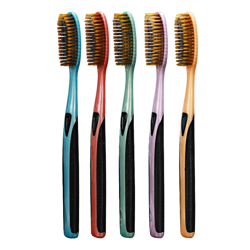 DOLEK大头牙刷软毛成人家用高档鎏金系U型加长加宽懒人家庭装男士专用 软毛 5支