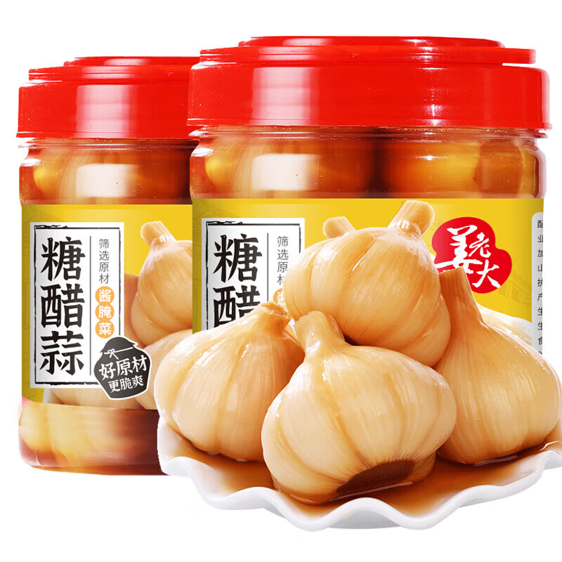 万兴姜老大糖蒜750g*2 糖醋蒜头 糖蒜瓣腊八蒜下饭菜咸菜  酸甜可口皮薄蒜大